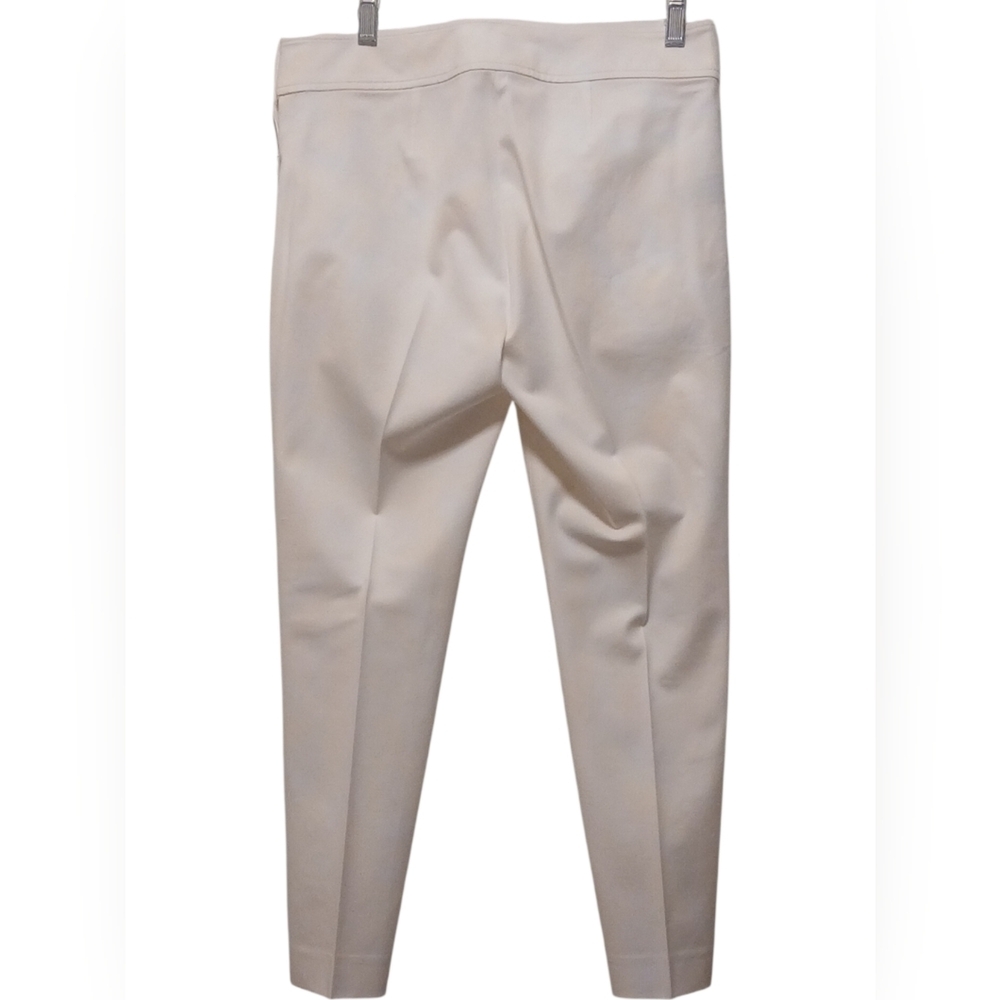 Lauren Ralph Lauren - Ivory Colored Ankle Pants W/2 Buttons & 7" Zipper, Size 6 - Picture 6 of 7
